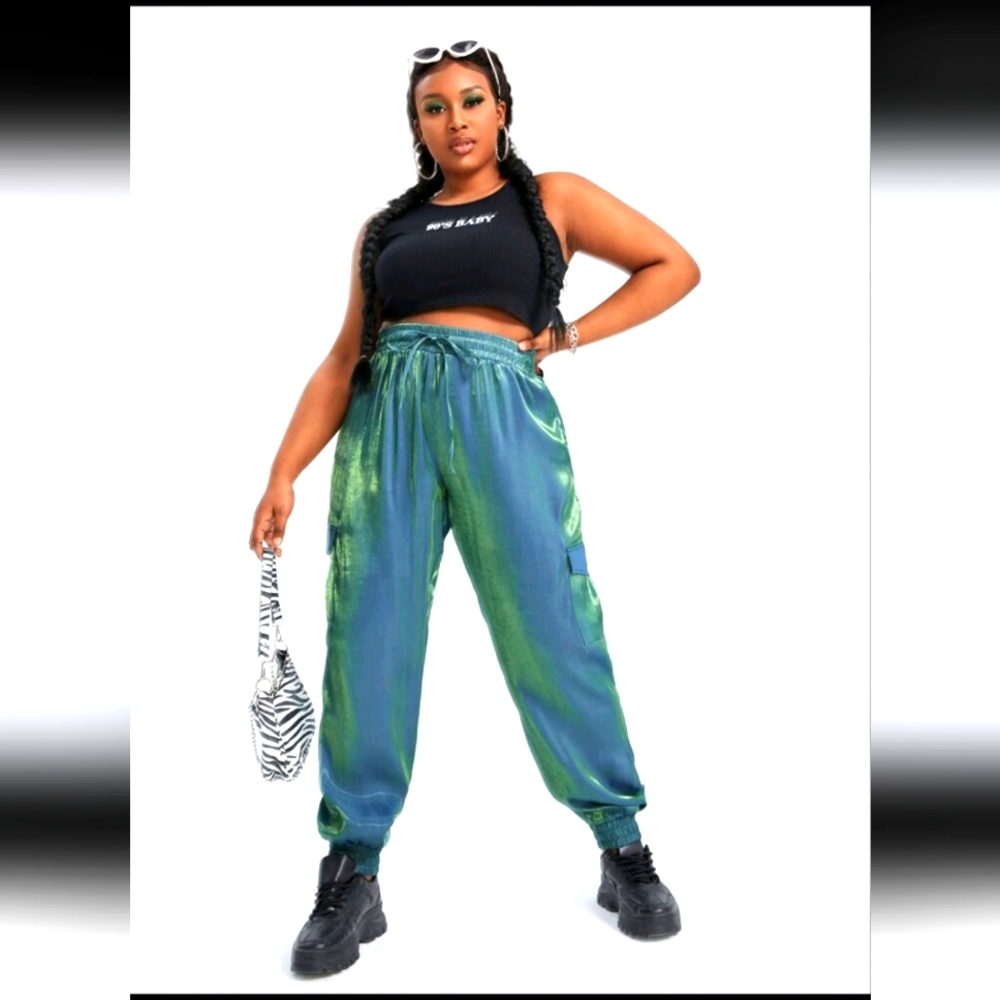 Shimmering Green Women's Pants